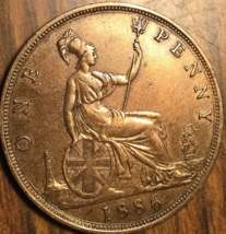 1886 UK GB GREAT BRITAIN ONE PENNY COIN - $36.30