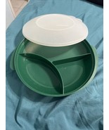 Vintage Tupperware Reheatables Divided Dish W/ Lid Microwave #2604B-4 Gr... - £6.01 GBP