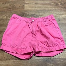 Lands End Girls Solid Pink Cuffed Chino Shorts Size 12+ Cotton Casual Summer - £17.38 GBP