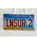 INSUR 2 Vintage Vanity License Plate Nebraska Personalized Auto Man-Cave... - $1,346.00 MXN