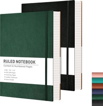 Rettacy Journaling Notebooks, B5 Lined Journal Notebook With 204, Black &amp; Green - £26.27 GBP