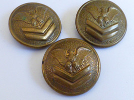 Vtg Lot Of 3 Eagle Marine Military Army Buttons Eagle Chevron 1 1/8&quot; - £27.26 GBP