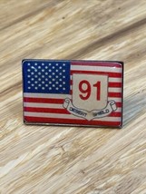 Vintage 1991 Desert Shield American Flag Lapel Pin Pinback KG JD - £3.93 GBP