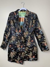 Womens Faux Kimono Pattern Blazer Jacket Size Small Missing One Button - $27.11 CAD