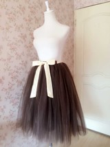Brown A-line Tulle Midi Skirt Custom Plus Size Ballerina Tulle Skirt image 2