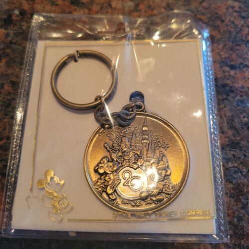 Walt Disney World 20 Years Anniversary 1971-1991 Bronze Color Souvenir Keychain - $17.42