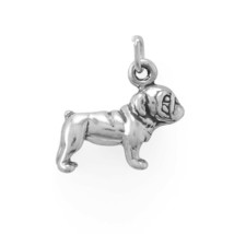 3D Small Adorable Bulldog Charm 925 Sterling Silver Pendant Bracelet Jewelry - £49.55 GBP