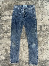 Girls Jordache Bootcut Size 6 Slim Triple Button Distressed Jeans - $10.28