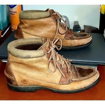Vintage Timberland Women&#39;s Boots Brown Leather Waterproof Padded Collar - $30.36