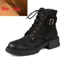 Round Toe Women Shoes With Cross-Tied  Cowhide Spring Autumn Botas Lady ... - £127.53 GBP