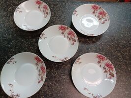 Haviland Limoges Blue Pink Flower Berry Bowl Set Of 5 CFH GDM - $29.69