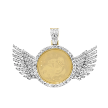 3.11ct G SI 10K Yellow Gold Wings Diamond Circle Micro Pave Iced Out Pic... - $7,500.00
