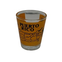 Puerto Rico Map Sugar Cane Sentry Box Cock Fight Orange Shot Glass - $9.74