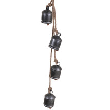 Christmas Cow Bell Set in Antique Silver Rustic Hanging Ornaments - £15.73 GBP