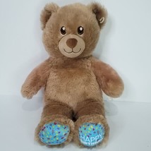Build A Bear Dark Brown Happy Birthday Bear  Stuffed Animal Plush 16&quot; Bl... - £18.68 GBP