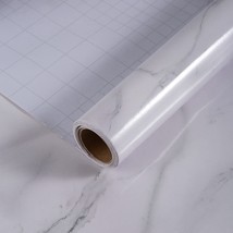 Holomey Large Wide 31.4X157.4Inch White Marble Contact Paper Thick Glossy Marble - £41.42 GBP
