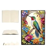 Flowers Bird Hummingbird Notebook Journal Diamond Jewel Art COMPLETED - $24.25 CAD