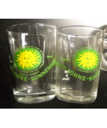 Schmitt Sohne Sonnenqualitat Shot Glass Lot of Two Wine Clear Yellow Sun... - £8.77 GBP