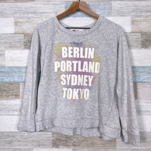H&amp;M Glitter Graphic Raglan Sweatshirt Gray New York Tokyo Girls US 14 Years 20 - £10.24 GBP