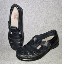 SAS Roamer Tripad Comfort Shoes Black Leather Adjustable Strap Loafer Size 9 - £26.13 GBP