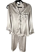 Vintage Halston Women&#39;s Satin Pajamas With Black Trim - £47.48 GBP