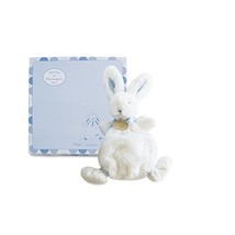 Doudou Et Compagnie Bonbon Flat Doudou Rabbit Gift Box (Blue)  - $80.00