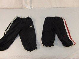 (2) Children Infant Nike Black/White Stripe &amp; Black/Red/White Stripe Pan... - $16.40