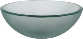 Tempered Glass/Solid Brass Above Counter Round Bathroom Sink, 14 X 14 X 5, Ch. - £102.30 GBP