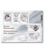 Canada  2021 = SNOW MAMMALS = ARCTIC FOX, DEER, RABBIT, LEMMING = SS MNH... - $5.04