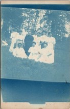 RPPC Cyanotype Lovely Group of Edwardian Women c1907 Postcard X3 - $9.95