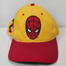 Vintage 1993 Marvel Spiderman American Needle SnapBack Hat Yellow BIG GRAPHIC - £64.10 GBP