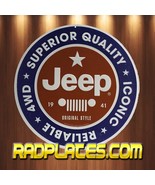 Jeep Superior Quality Iconic Vintage Replica Aluminum Round Metal Sign 12&quot; - £15.61 GBP