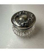 Unger &quot;Secret Of The Flowers&quot; Jar - Circa 1905,  Sterling Silver Cut Gla... - $327.24