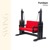 Furniture BoutiQ Hand-carved Solid Wood Swing in Black | Solid Wood Indi... - $3,798.00