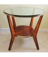 1950s Mid-Century Modern Italian Glass and Wood Coffee Table Attr to Gio... - $2,053.44 CAD