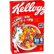 Europ EAN Kellogg&#39;s Unicorn Fruit Loops Cereal 375g-LIMITED Edition-FREE Ship - £15.08 GBP