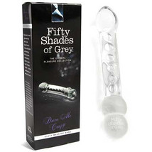 Fifty Shades of Grey Drive Me Crazy 7.5 in. Glass Massage Wand Dildo Clear - £32.10 GBP