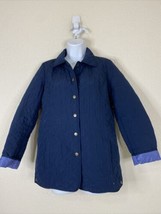 J Jill Womens Size XS Blue Quilted Snap Button  Jacket Long Sleeve Pockets - $9.28