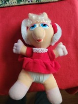Vintage 1987 Henson Muppets Miss Piggy In Red Dress Plush Christmas - £27.90 GBP