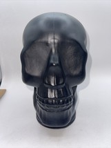 San Miguel Vidrios SKULL Black Recycled Glass Human Head, Made in Spain (10&quot; H) - £34.37 GBP