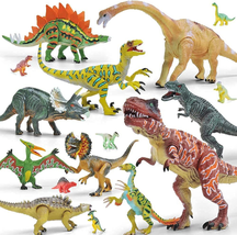 20Pcs Dinosaur Toy Set Realistic Figures Toys Lot for Boys Toddler Kids Playset - £24.78 GBP