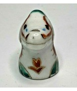 Vintage Chinese Hand Painted Zodiac Animal Shaped Thimble Porcelain &quot;Dra... - £10.38 GBP