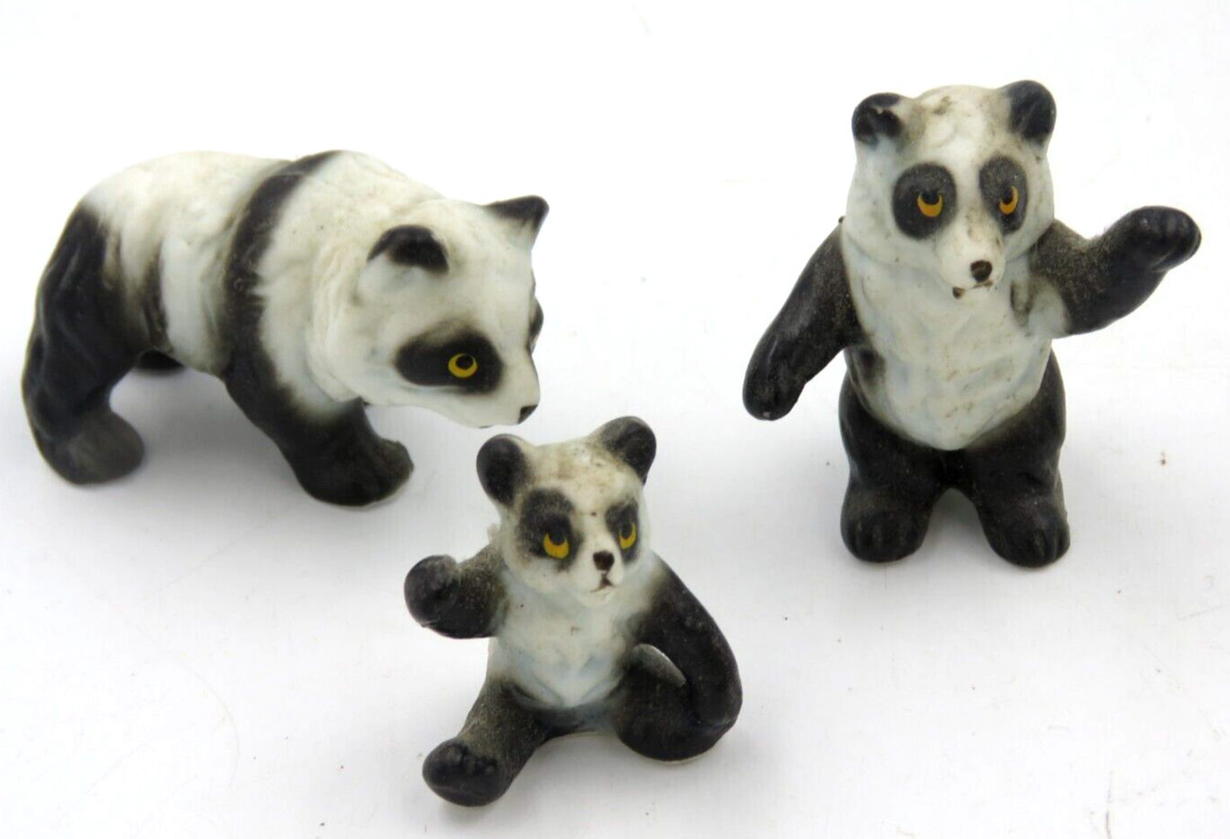 Vintage Bone China Miniature Panda Bear Family of Three Japan - $9.85