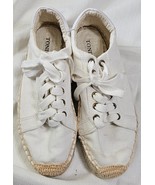 Tonivis Espadrille Lace Up Sneakers White Canvas Beach Shoes Women&#39;s  Si... - $20.50 CAD