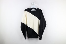 Vintage 80s Gap Sport Mens Large Blank Color Block Crewneck Sweatshirt Black - £47.84 GBP