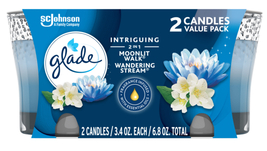 Glade Jar Candle 2 CT, Moonlit Walk & Wandering Stream, 6.8 OZ. Total  - $13.79