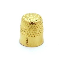 Vintage 14K Yellow Gold JMF Sewing Thimble Charm 1950s - £67.94 GBP