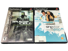 Lot of 2 PS2 Tom Clancy&#39;s Splinter Cell Stealth Action Redefined &amp; Singstar POP - £10.41 GBP