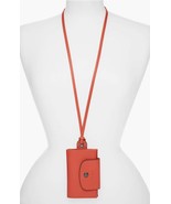 Longchamp Le Pliage Cuir Leather Card Holder Case Lanyard ~NIB~ TERRACOTTA - $146.52