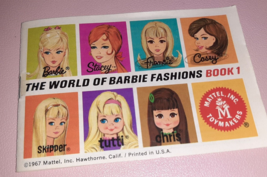 Vintage Mattel The World of Barbie Fashions Booklet 1967 Book 1 TWIGGY Catalog - $5.94